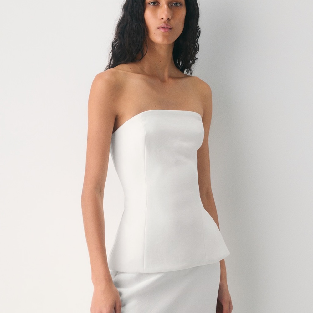 Aritzia White Strapless Top